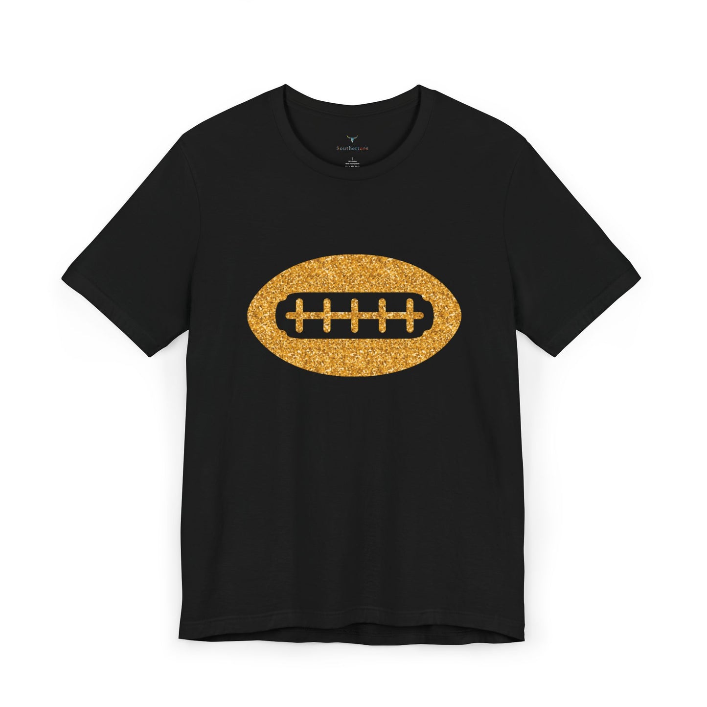 Southern Football Y'all, Gold Glitter Football Shirt