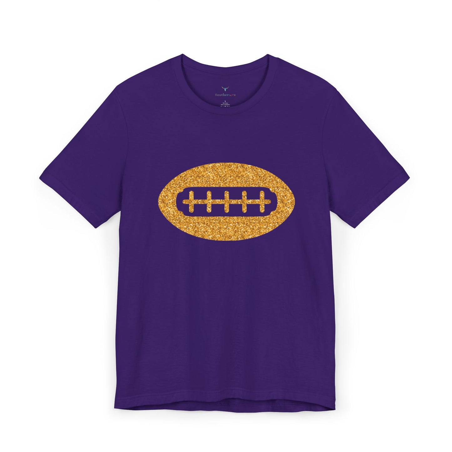 Southern Football Y'all, Gold Glitter Football Shirt