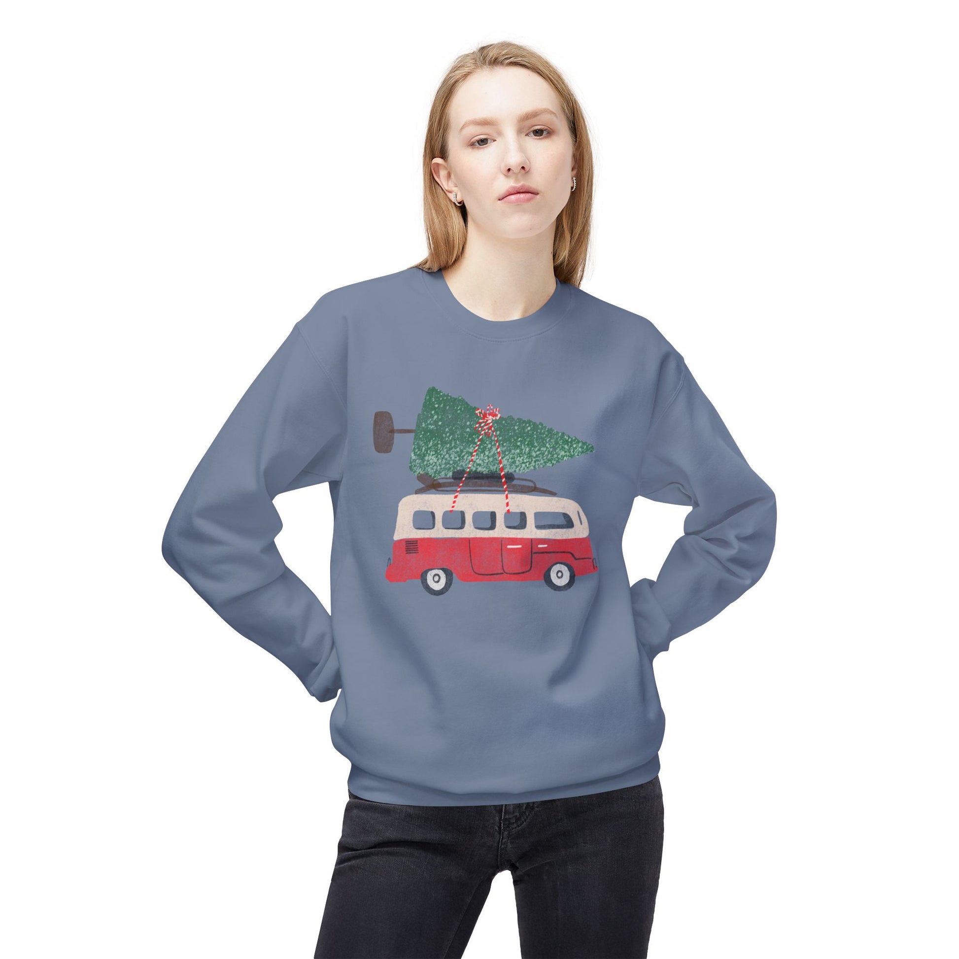 Winter Holiday Retro, Dropped Shoulder, Relaxed Fit Sweatshirt, eco-conscious - SoutherTees