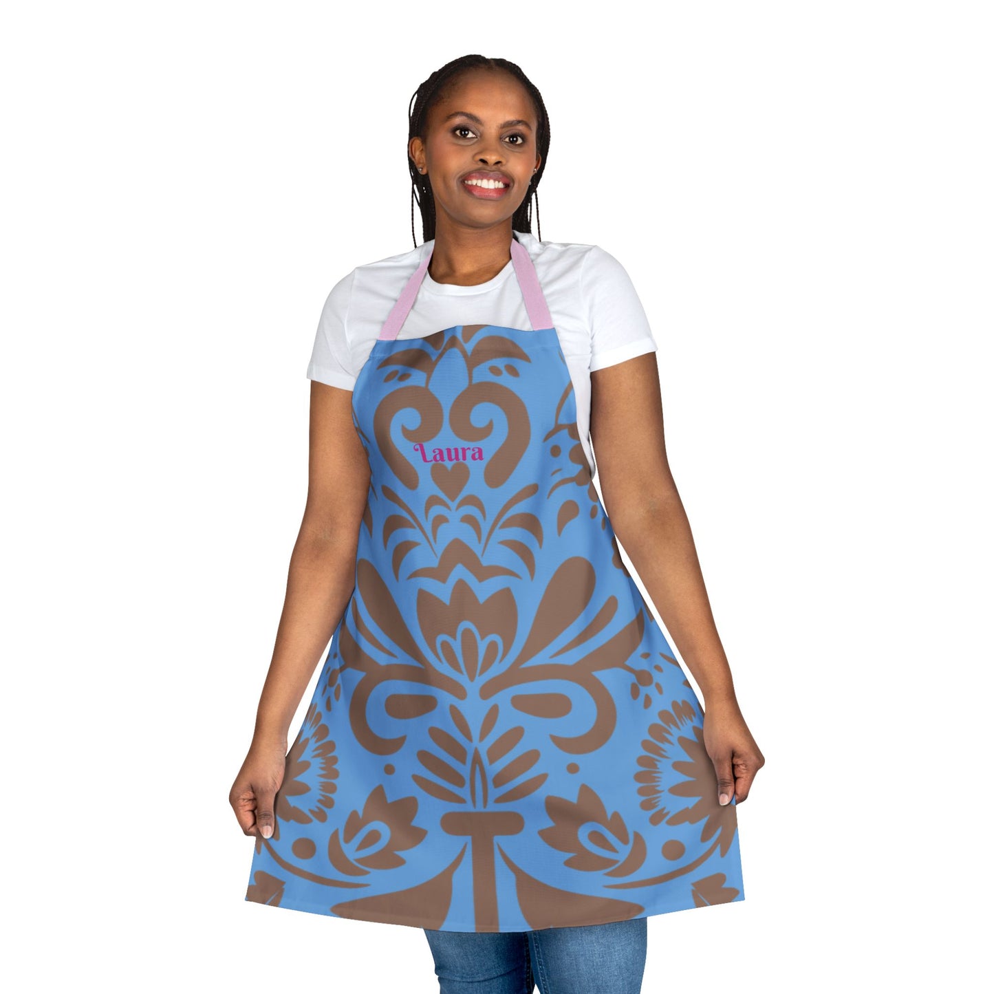 1. "Laura" Southern print Apron, 5-Color Straps (AOP)