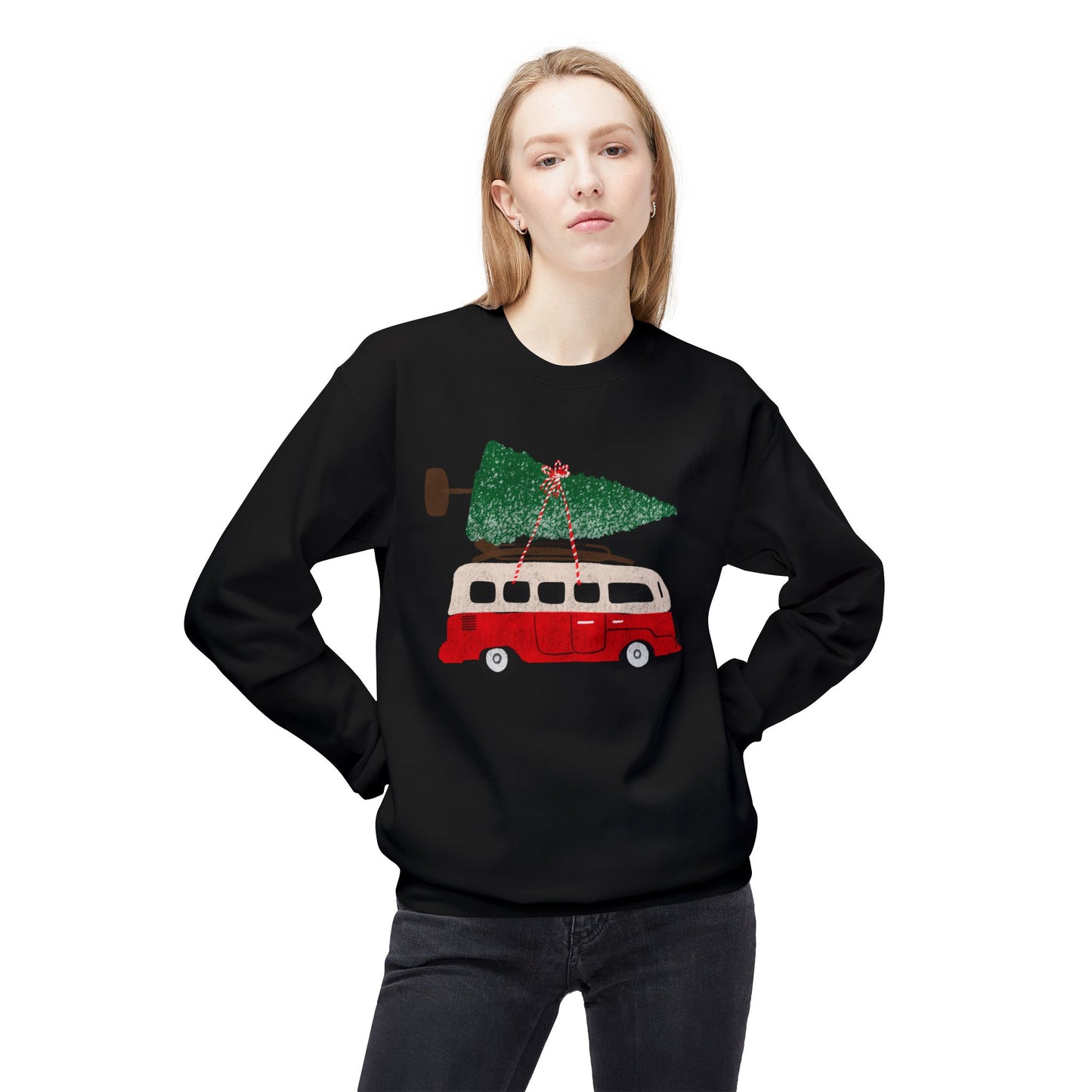 Winter Holiday Retro, Dropped Shoulder, Relaxed Fit Sweatshirt, eco-conscious - SoutherTees