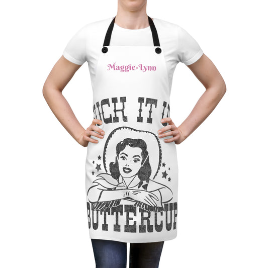 Apron - "Suck it Up ButterCup" ; 1950s Pinup Style Humorous Southern Cooking Apron, Personalized