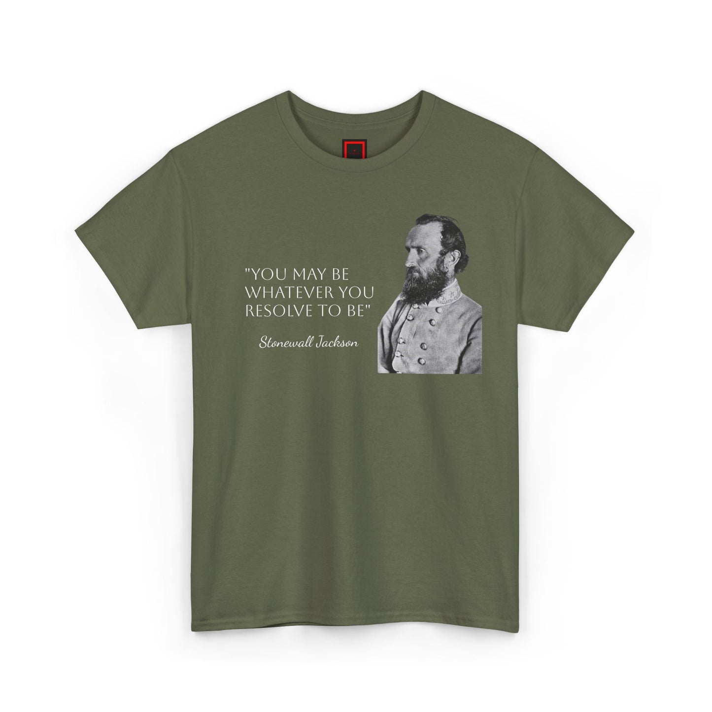 Patriot Collection, Stonewall Jackson Tee Shirt  Inspirational Quote Grit Tough Resolute Leader