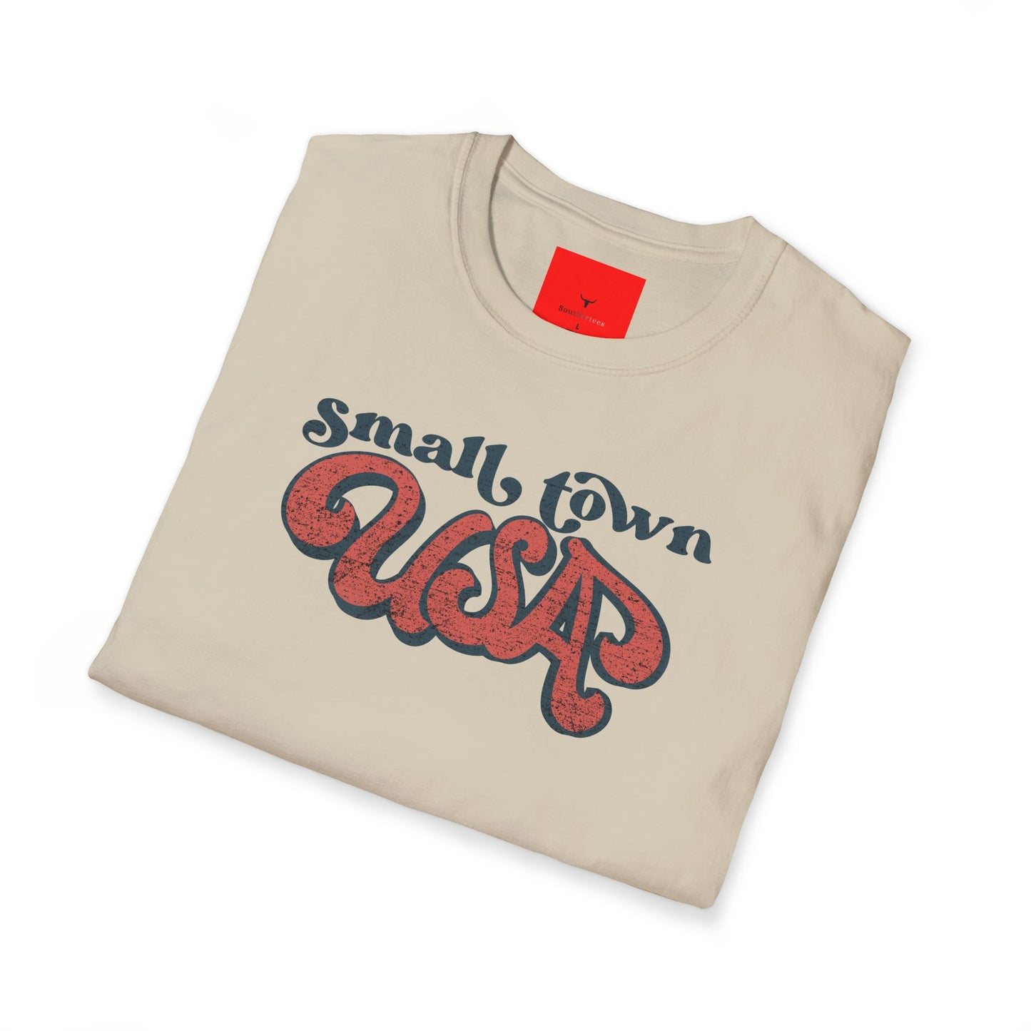 Small town tee, Unisex Softstyle T-Shirt