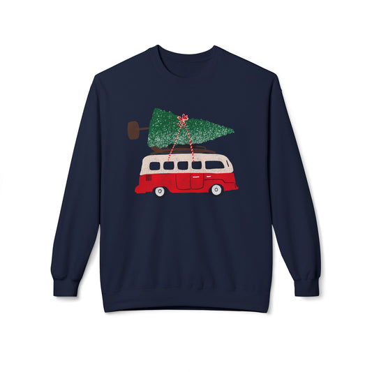 Winter Holiday Retro, Dropped Shoulder, Relaxed Fit Sweatshirt, eco-conscious - SoutherTees