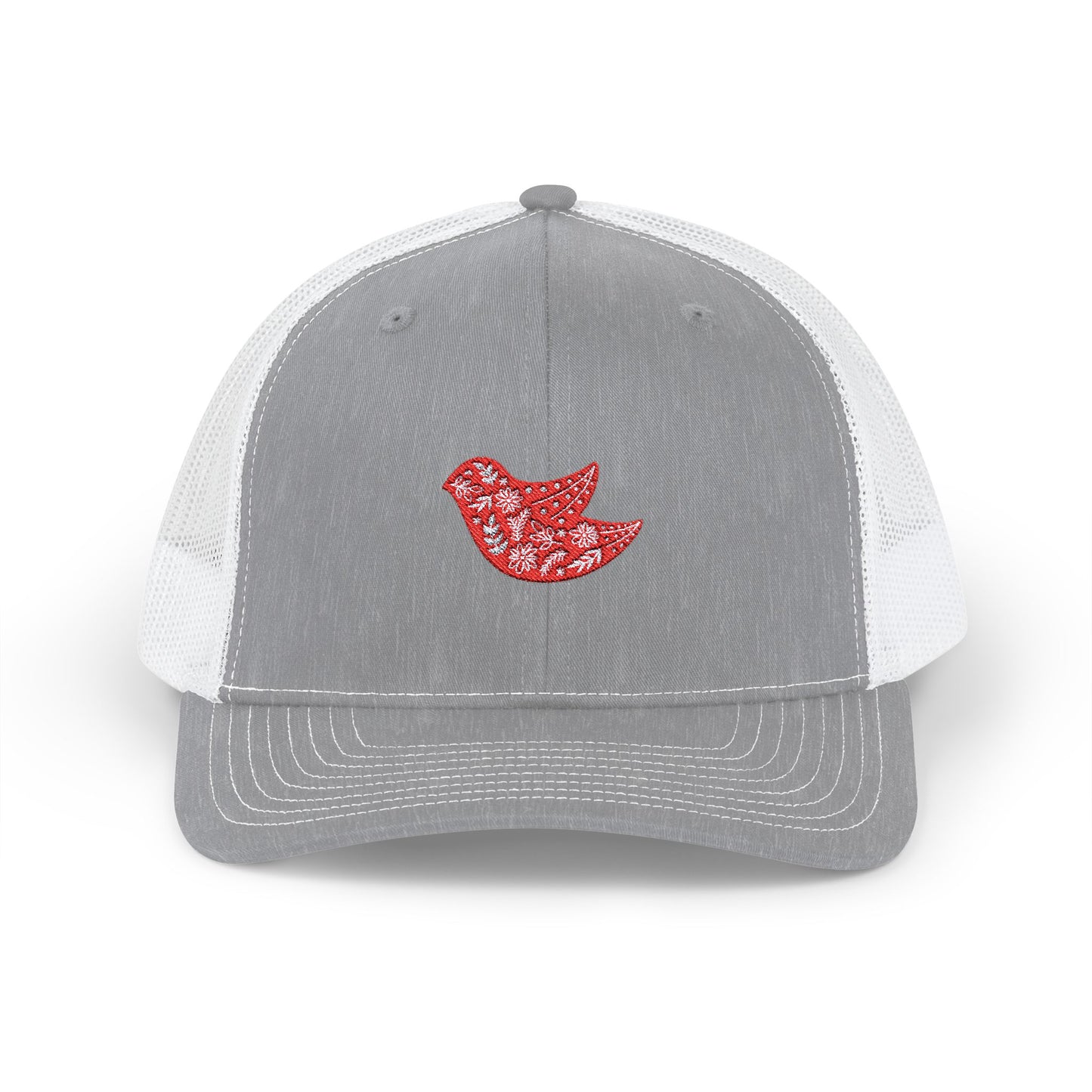 Red Bird Black Snap-back Mesh Trucker Hat