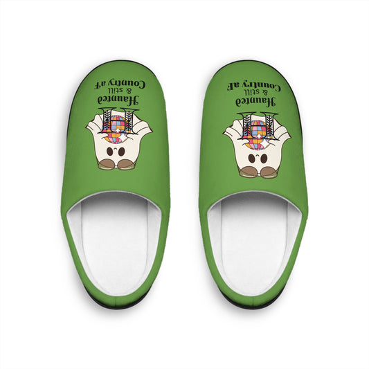 Slippers - EDM Country DJ "Haunted AF" Personalized Christmas Gift