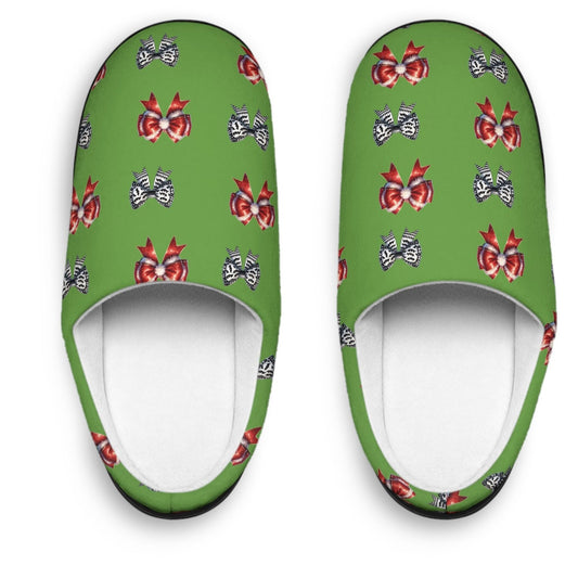 55. Christmas Bows Slippers, Personalized slippers, Custom Name Slippers - SoutherTees