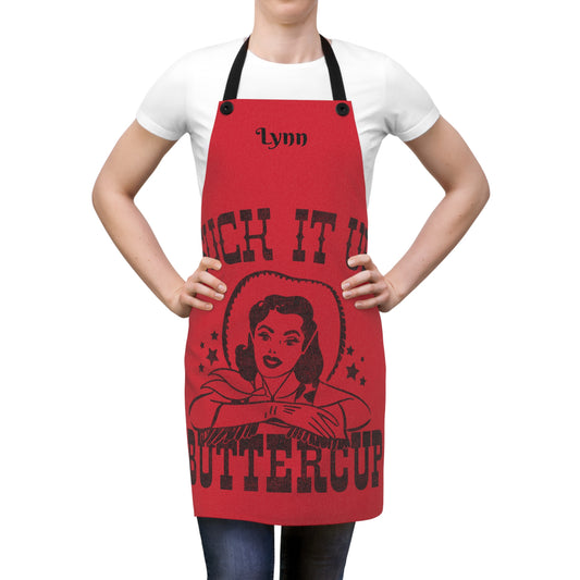 Apron - "Suck it Up ButterCup" ; 1950s Pinup Style Humorous Southern Cooking Apron, Personalized