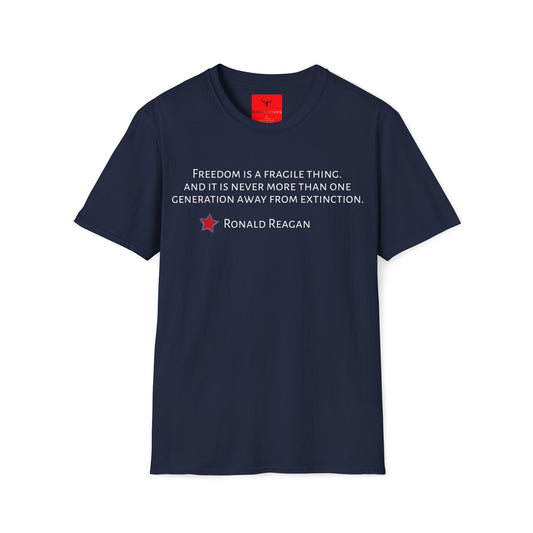 Fragile Freedom Tee, Reagan Quote T-shirt