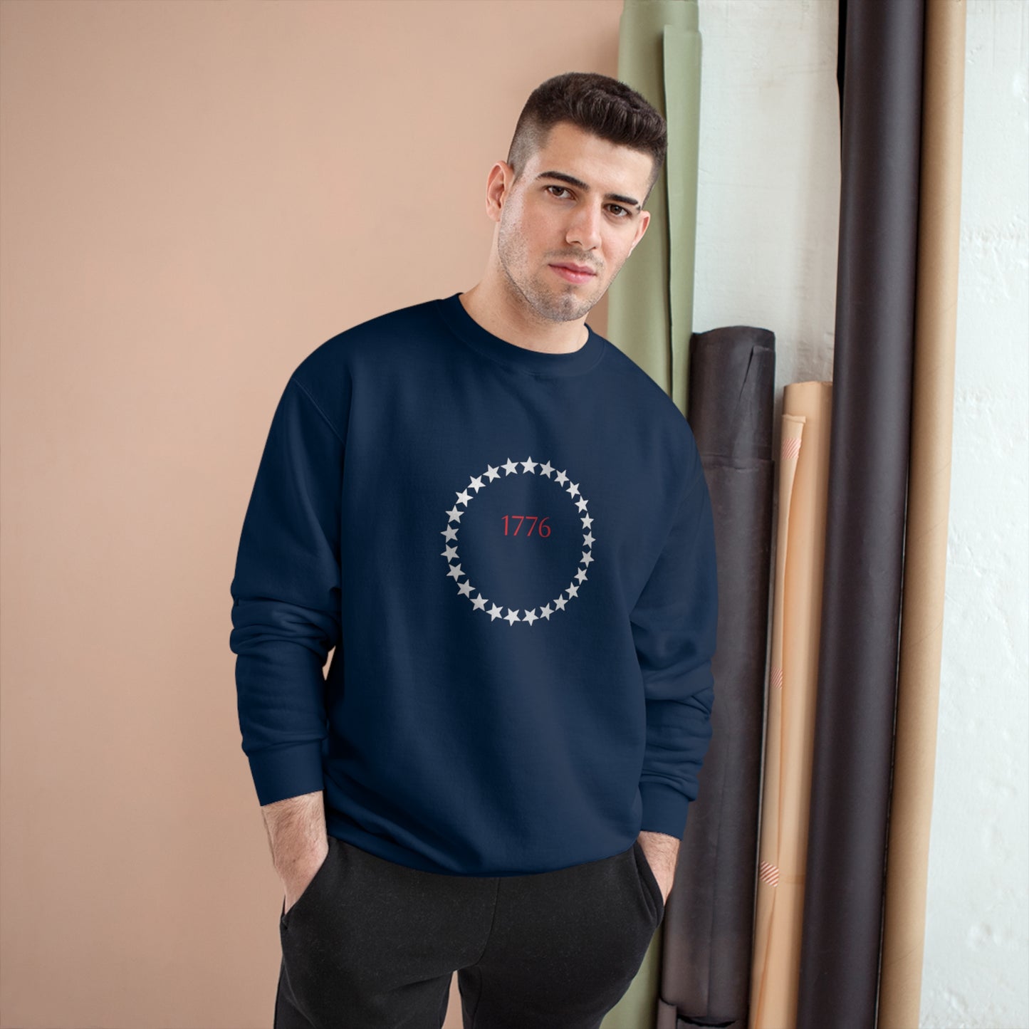 Patriot Champion Sweatshirt - Circle of Stars 1776 Founding Fathers