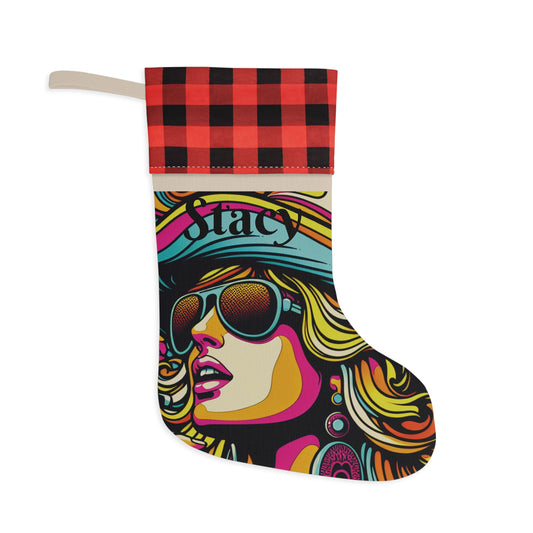 2. "Stacy" Personalized Southern Glam Pin up style character Christmas Stocking