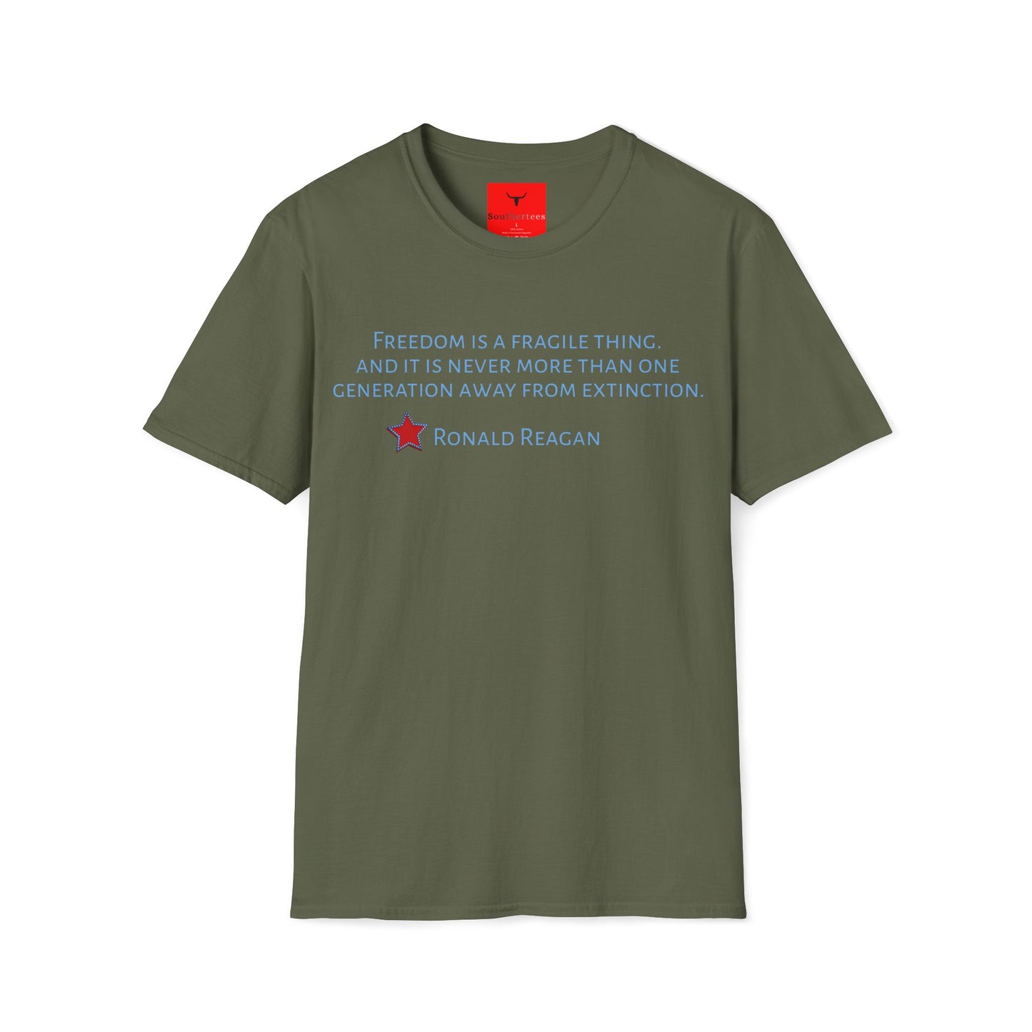 Fragile Freedom Tee, Reagan Quote T-shirt