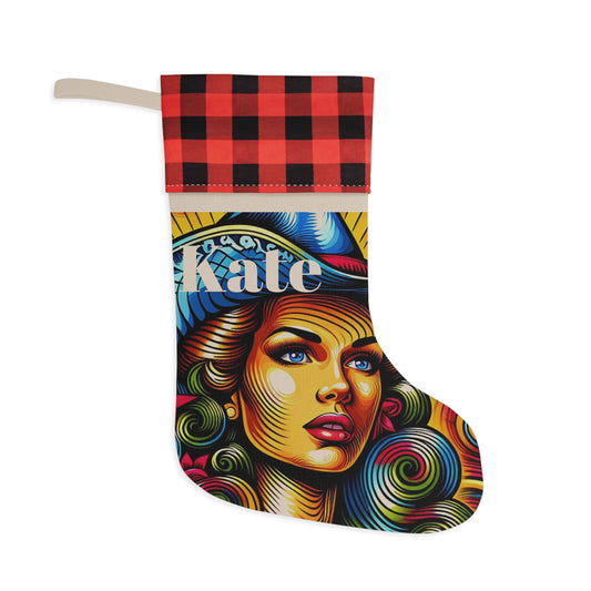 2. "Kate" Personalized Southern Glam Pin up style character Christmas Stocking