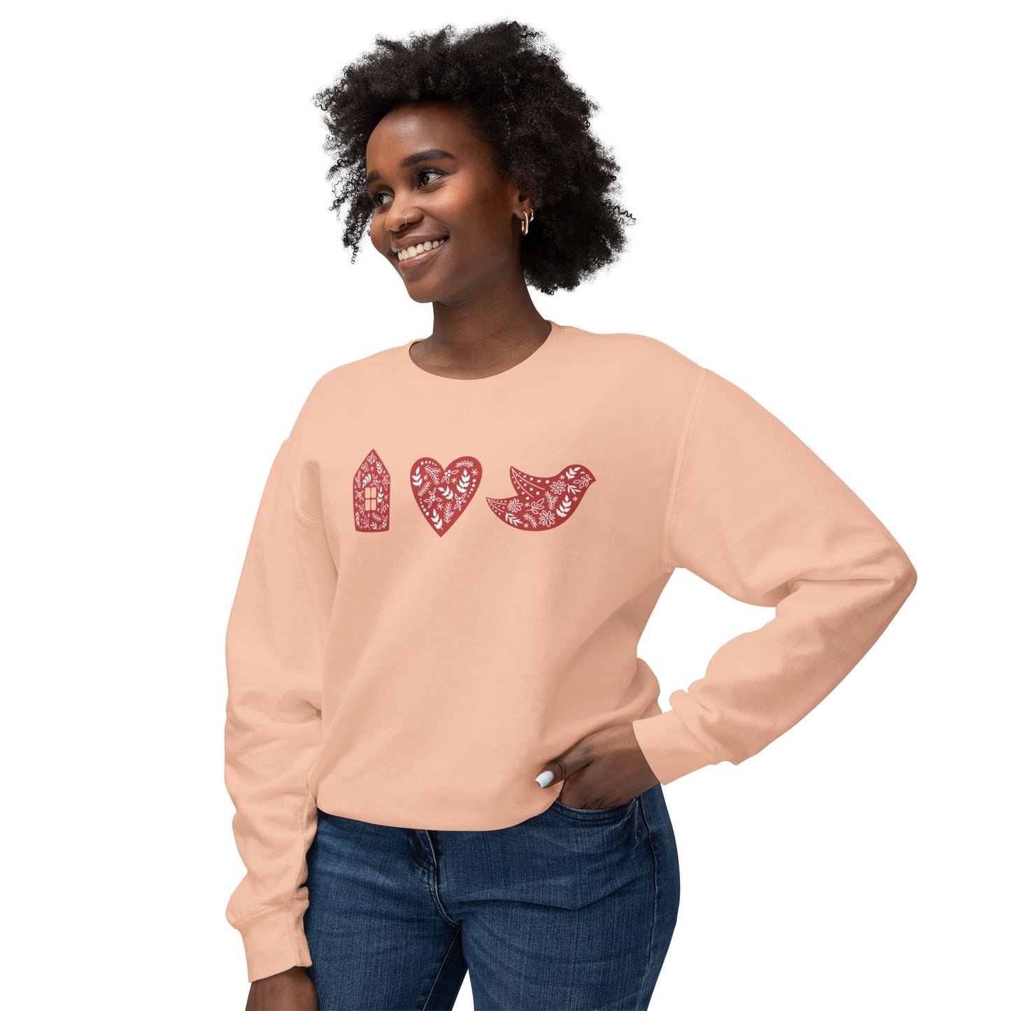 99. "Dove's" Preppy Holiday Matching Family Sweatshirts, Personalized & Eco-Friendly