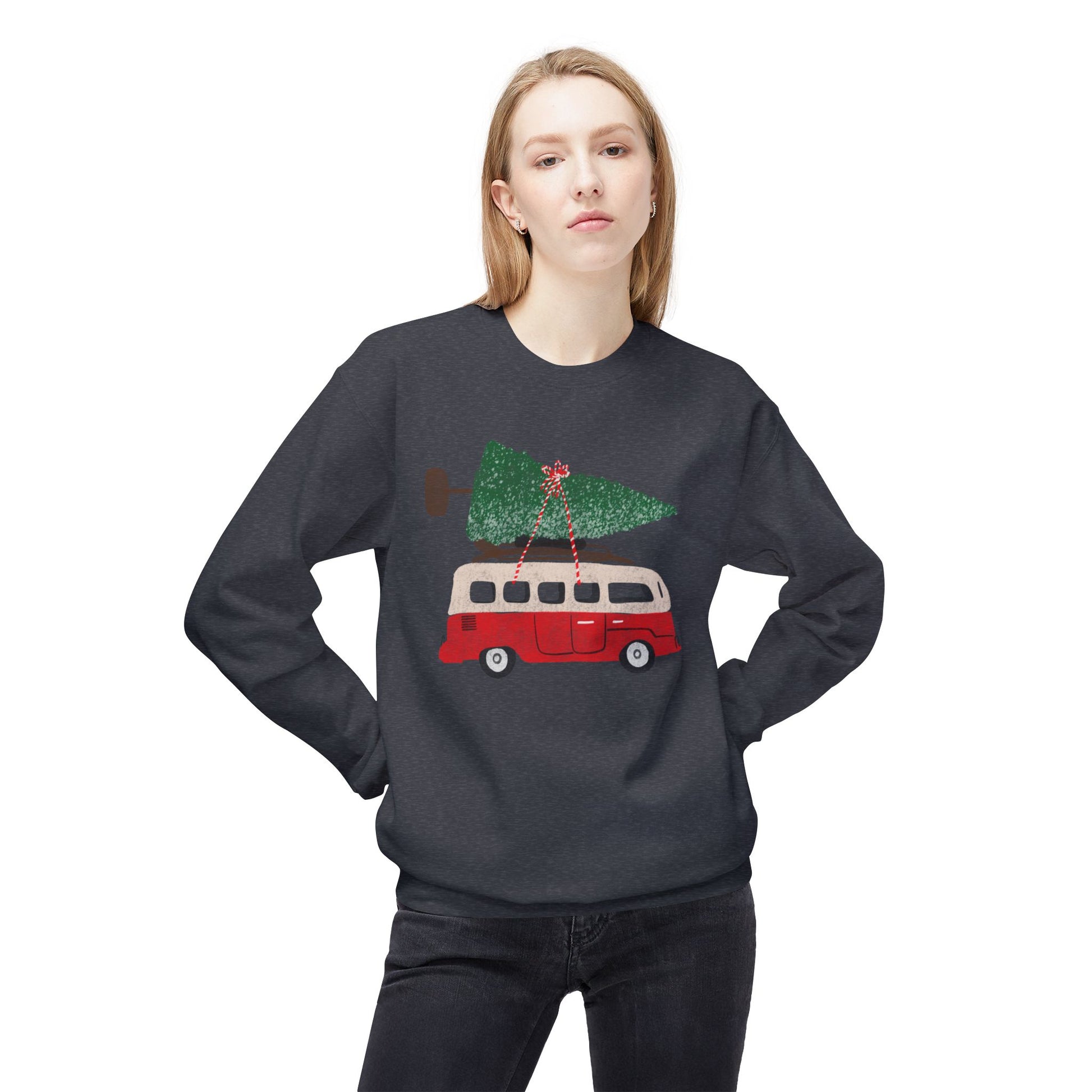 Winter Holiday Retro, Dropped Shoulder, Relaxed Fit Sweatshirt, eco-conscious - SoutherTees