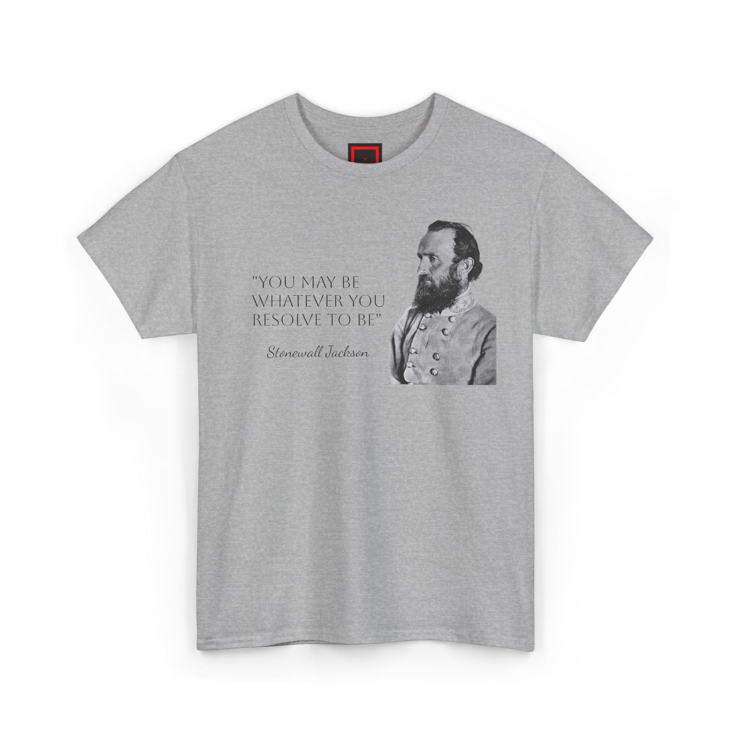 Patriot Collection, Stonewall Jackson Tee Shirt  Inspirational Quote Grit Tough Resolute Leader